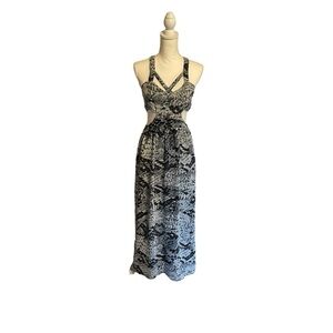 Stylestalker Snakeskin Venom Cutout Open Back Sleeveless Maxi Dress Sz 6